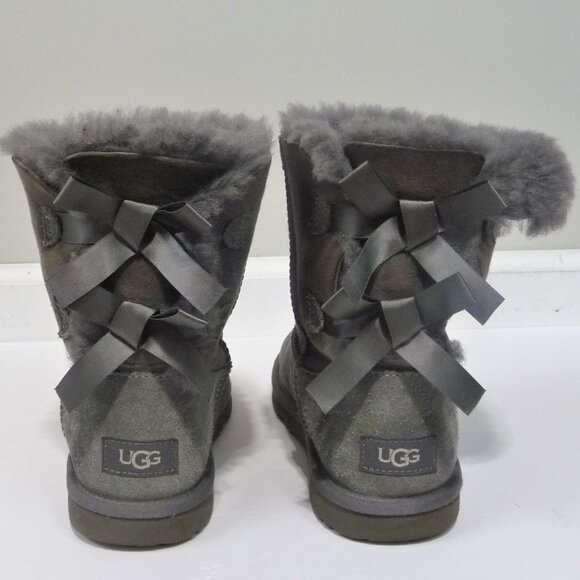 UGG BAILEY BOW II GRAY SUEDE BOOTS - Picture 1 of 10